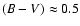 $(B-V)\approx0.5$