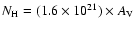 $N_{{\rm H}} =(1.6 \times 10^{21}) \times A_{{\rm V}}$