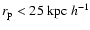 $r_{\rm p} < 25 \ {\rm kpc} \ h^{-1}$