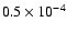 $0.5\times 10^{-4}$