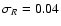 $\sigma_{R}=0.04$
