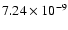 $7.24 \times 10^{-9}$