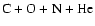 $\rm C+O+N+He$