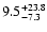 $\rm 9.5^{+23.8}_{-7.3}$