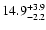 $\rm 14.9^{+3.9}_{-2.2}$