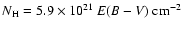$N_{\rm H}=5.9\times 10^{21}~E(B-V)\rm\ cm^{-2}$