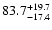 $\rm 83.7^{+19.7}_{-17.4}$