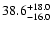 $\rm 38.6^{+18.0}_{-16.0}$