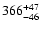 $\rm 366^{+47}_{-46}$
