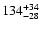 $\rm 134^{+34}_{-28}$