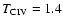 $T_{\rm CIV} =
1.4$