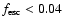 $f_{\rm esc} < 0.04$