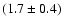$(1.7\pm0.4)$
