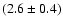 $(2.6\pm0.4)$