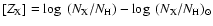 $[Z_{\rm X}] = \log~ (N_{\rm X}/N_{\rm H}) - \log~ (N_{\rm X}/N_{\rm H})_\odot$