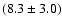 $(8.3\pm3.0)$