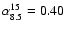 $\alpha_{8.5}^{15}=0.40$
