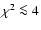 $\chi^2\la 4$