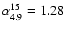 $\alpha_{4.9}^{15}=
1.28$