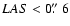 $LAS<0\hbox{$.\!\!^{\prime\prime}$ }6$