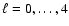 $\ell=0,\ldots,4$