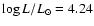 $\log
L/L_\odot=4.24$