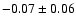 $ -0.07 \pm 0.06 $