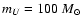 $m_{U}=100~ M_{\odot}$