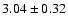 $ 3.04 \pm 0.32 $