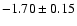 $ -1.70 \pm 0.15 $