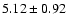 $ 5.12 \pm 0.92 $