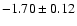 $ -1.70 \pm 0.12 $