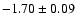 $ -1.70 \pm 0.09 $