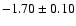 $ -1.70 \pm 0.10 $