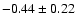 $ -0.44 \pm 0.22 $