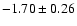 $ -1.70 \pm 0.26 $