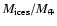 $M_{\rm ices} / M_\oplus$