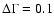 $\Delta\Gamma = 0.1$