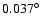 $0.037\hbox{$^\circ$ }$
