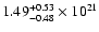 $1.49^{+0.53}_{-0.48}\times10^{21}$