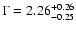 $\Gamma=2.26^{+0.26}_{-0.25}$