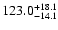 $\rm 123.0^{+18.1}_{-14.1}$