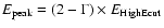 $E_{\rm
peak}=(2-\Gamma)\times E_{\rm HighEcut}$
