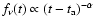 $f_{\nu }(t)\propto (t-t_{\rm a})^{-\alpha }$