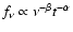 $f_\nu\propto \nu^{-\beta} t^{-\alpha}$