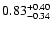 $\rm0.83^{+0.40}_{-0.34}$