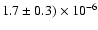 $1.7\pm0.3)\times10^{-6}$