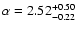 $\alpha=2.52^{+0.50}_{-0.22}$