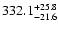 $\rm 332.1^{+25.8}_{-21.6}$