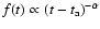 $f(t)\propto (t-t_{\rm a})^{-\alpha}$